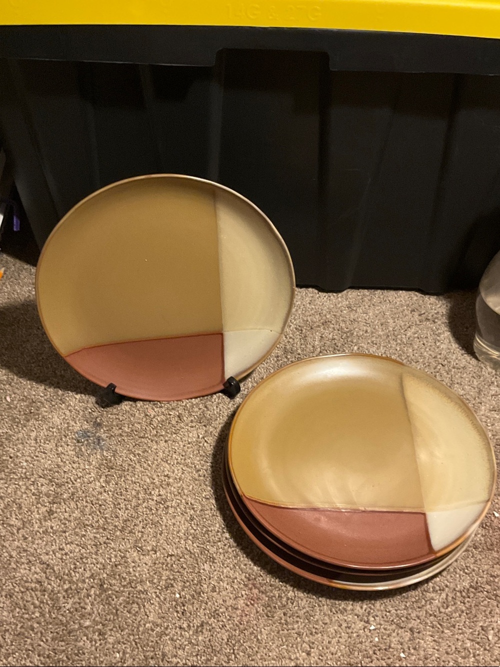 Sango Gold Dust Sienna #5039 Stoneware Dinner Plates, 10.75” (Set of 4)